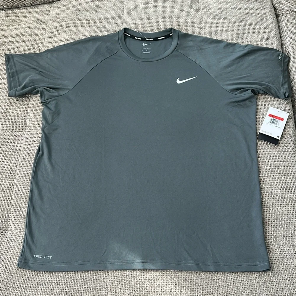 NWT, men’s Nike dry-fit tee, UPF 40+, size L, color: gray - Picture 1 of 4